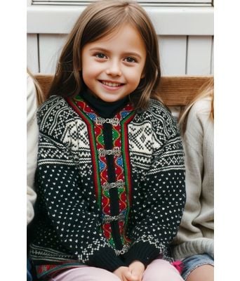 Setesdalkofte til barn med bånd - DLG 180