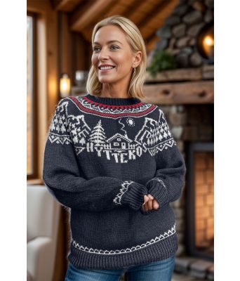 Jeansblå Hyttekos genser - DLG 22-009-527C