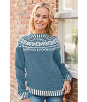 Lys denimblå Troldhaugengenser - DLG 23-001-SU3437