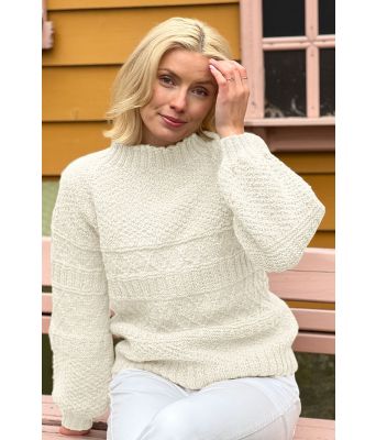 Naturhvit Månebedotten genser - DLG 23-004-3400