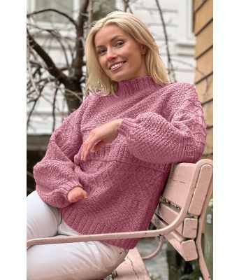  Månebedotten genser i mørk rose - DLG 23-004-3435