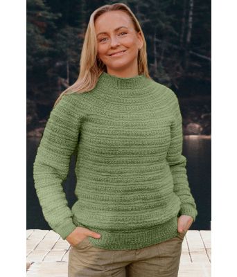 Vårgrønn Luddig strikkegenser - DLG 23-006-3462