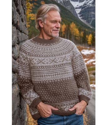 Brunmelert Pålgenser med setesdalsmønster - DLG-23-011-SU34883400