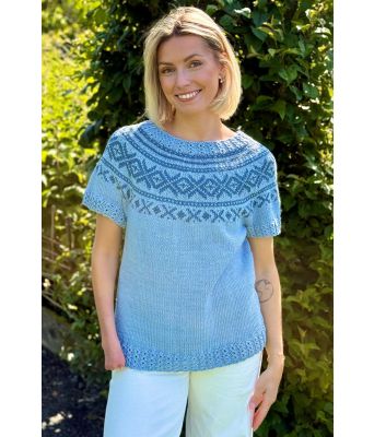 Lysøen sommertopp i blå - DLG 23-012C