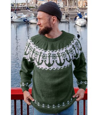 Armygrønn Båtsmanngenser - DLG 23-016-3489