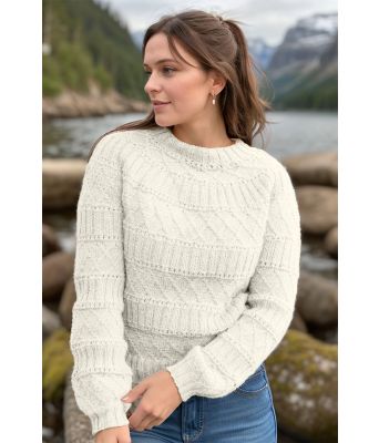 Hvit Struktulykke genser - DLG 24-013-3402