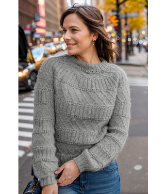 Grå Strukturlykkegenser - DLG 24-013-AS513