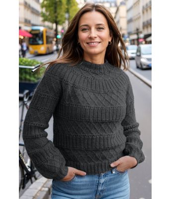 Strukturlykkegenser i koksgrå - DLG 24-013-AS517