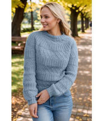 Strukturlykkegenser i blått - DLG 24-013-AS522