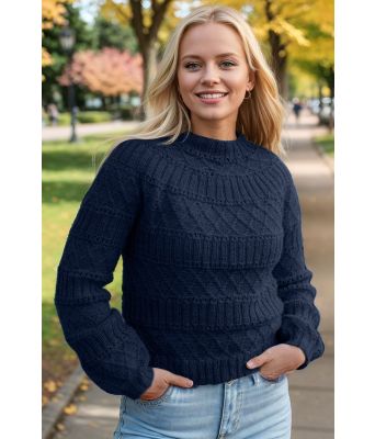 Marineblå Strukturlykkegenser - DLG 24-013-AS526