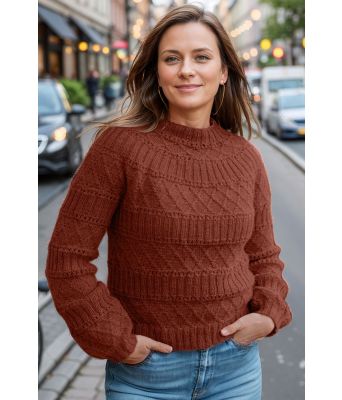 Rustbrun Strukturlykkegenser - DLG 24-013-AS552