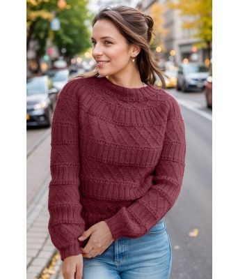 Strukturlykke sweater i lyngfarge - DLG 24-013-AS564
