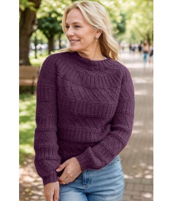 Mørkelilla Strukturlykke genser - DLG 24-013-AS569