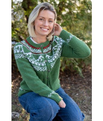 Gressgrønn Fjellgeit kofte - DLG 25-007-AS533