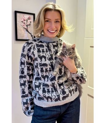 Grå crazy cat woman kattegenser -DLG 25-038AS-513517B