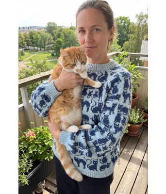 Blå crazy cat woman genser- DLG 25-038SU-34983432