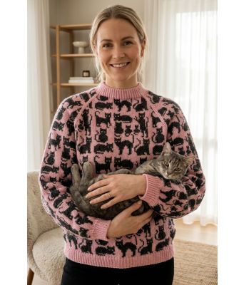 Rosa kattegenser med mørkegrått mønster - DLG 25-038U-661615