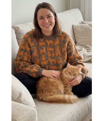 Rustbrun crazy cat woman genser - DLG 25-038SU-34883416