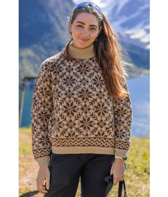 Carly genser i melert beige og brun - DLG 260-34853488