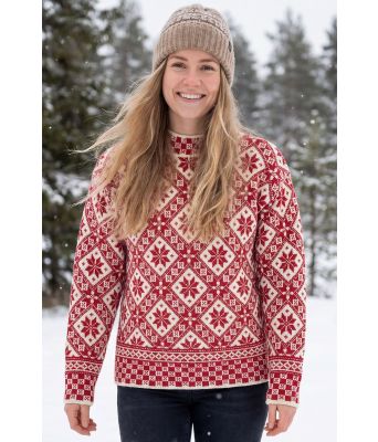 Vintage roserute genser i rød - DLG 265-00104018