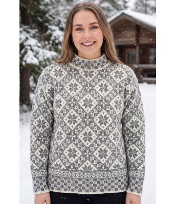 Vintage roserute genser i grå - DLG 265-1004