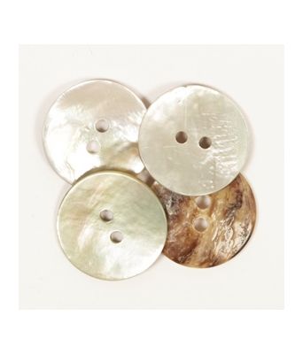 Sølvfarget perlemorknapp 34mm - Drops 540
