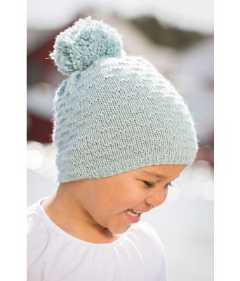 Ensfarget enkel og klassisk strikkelue til barn - Viking 1710-13C