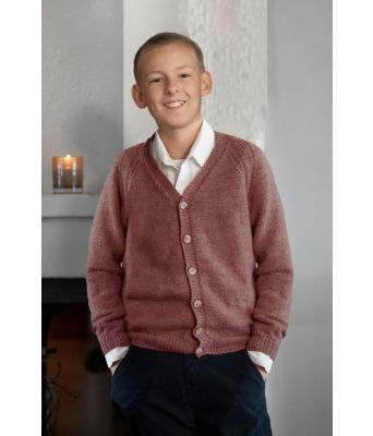 Fam strikket julejakke til barn - Viking 2136-13