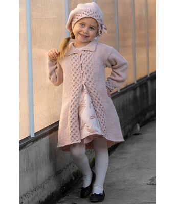 Fia strikket kåpe og lue til jente - Viking 1825-01