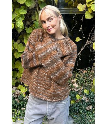 Øyunn genser med raglan i bruntoner - ØK 01-10