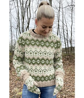 Drifa genser med grønt mønster - GG 294-13C