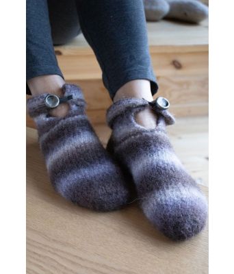 Panto strikkede tøfler i ullgarn - GG 305-07