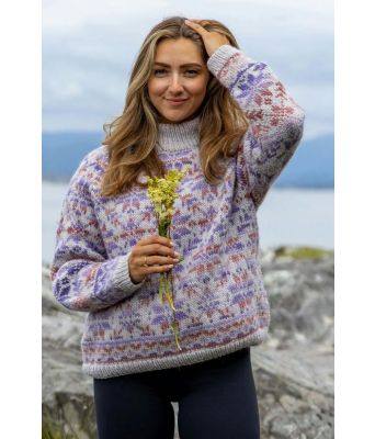 Carlygenser i kitt og print/lilla - GG 316-21C