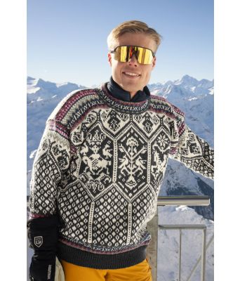 Koksgrå Lillehammer 94 vinter OL genser i merinoull - GG 317-21B