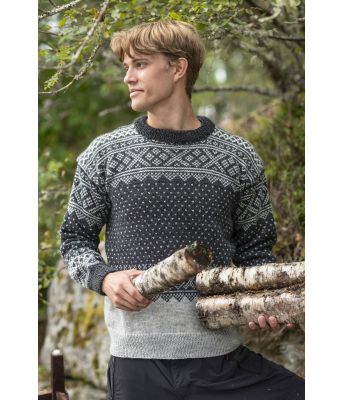 Koksgrå setesdalsgenser til herre - GG 387-05