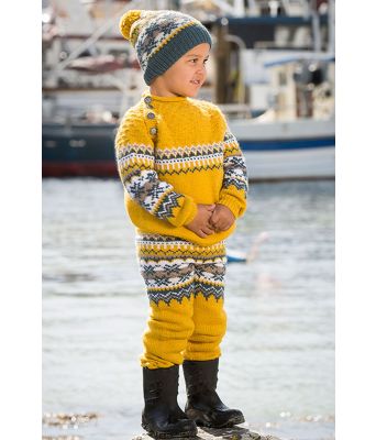Gult Fryd strikkesett til barn - Viking 1709-09C