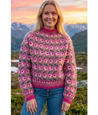 Rosa Ellinorgenser med raglanfelling - Ingrid Raadim IR-03-20D