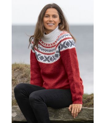 Julerød Miranda genser - Viking 2134-06K