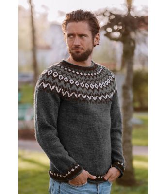 Mørk grå riddari genser til mann - DN0015E