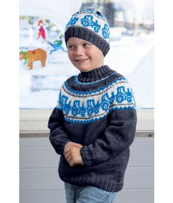 Marineblå traktor genser - Viking 2110-05G