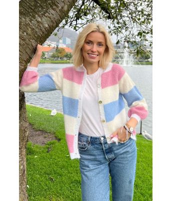 Sorbet cardigan Rosa/Lyseblå - Mille Fryd MF0002H