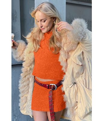 Oransje Rubina strikket skjørt - ØK 04-02L