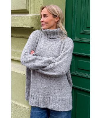 Haga chunky genser i lys grå tweed unisex - Øyunn Krogh OK-06-23Q