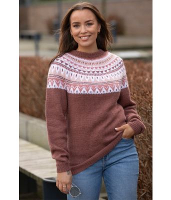 Pibbar strikket genser med rundfelling Mie Cappelenviking - Viking 2113-06