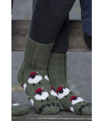 Raggsokker med sauer som har nisselue - Viking 1714-17A