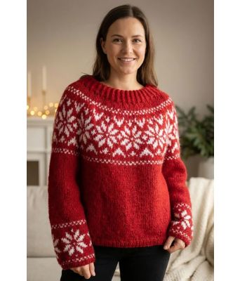 Rød vinterrose genser - SB0001-360