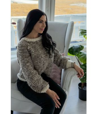 Stinas stripete raglangenser i brun - Stina Bakken SB0018-302308