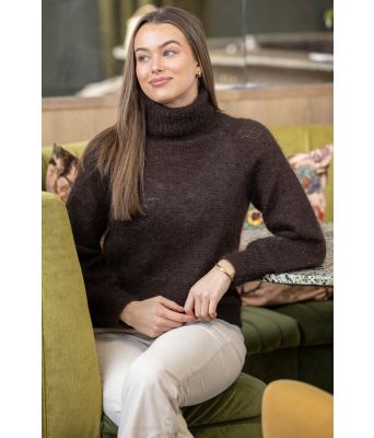 Brun Petrolia genser med høy hals - Snorre collection 0009-2E