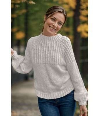 Perlegrå Winona raglangenser - Strikkia 2023-024-312