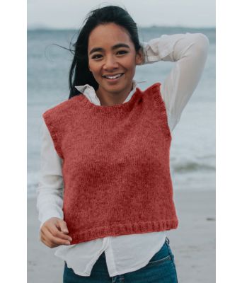 Lys burbunder Fridavest - Strikkia 2020-022-355